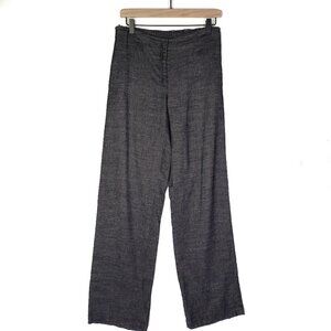 Piazza Sempione Linen Blend Pants Trousers IT 40 US 4 Black‎ Grey